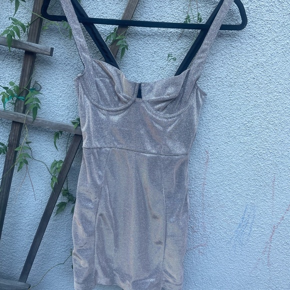 House of CB Luisa Sparkle Bodycon Bustier Silver Sexy Cocktail Glitter dress - Picture 8 of 12